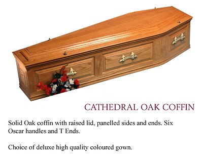 Cathedral solid oak casket