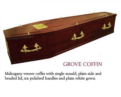Grove Mahogany Veneered Coffin